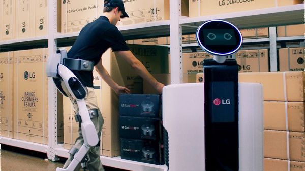 LG CLOi SuitBot and LG Shopping Cart Robot.