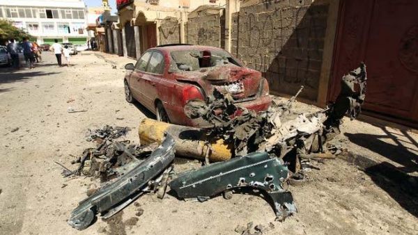 A destroyed car and the remains of car bomb are seen following an explosion outside the Swedish consulate in the eastern Libyan city of Benghazi . Benghazi has witnessed a deadly series of attacks in recent times. (Image credit: AFP)