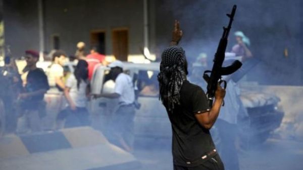Libyan rebel celebrates