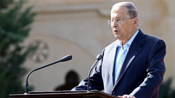 Lebanese President Michel Aoun says Lebanon condemns the violation of Lebanese airspace when Israeli jets flew over the country to strike at a base in Homs in Syria. (AFP/ File Photo)