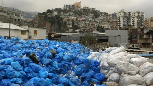 Piles of trash in Jdeideh, north of Beirut. (AFP/Patrick Baz)