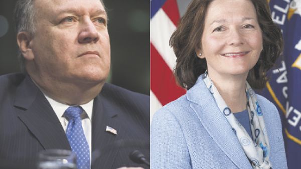 And never the twain shall meet: Gina Haspel (R) is set to replace Mike Pomeo as the next CIA Director (AFP/File Photo)	