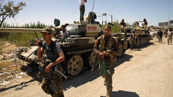 Members of the Libyan National Army (LNA), also known as the forces loyal to Marshal Khalifa Haftar. (Abdullah Doma/AFP)