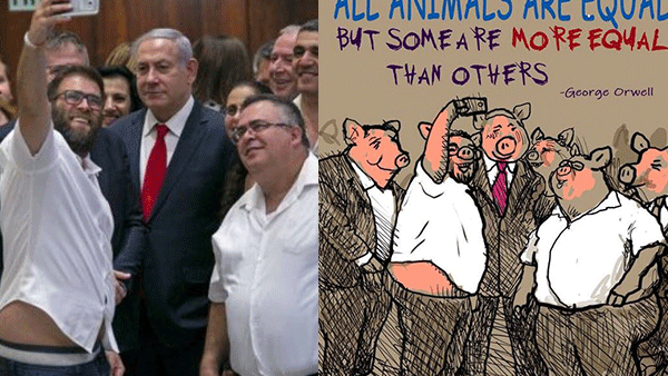 Avi Katz was fired by the Jerusalem Post after portraying Israeli Prime Minister Benjamin Netanyahu and Likud lawmakers as pigs.