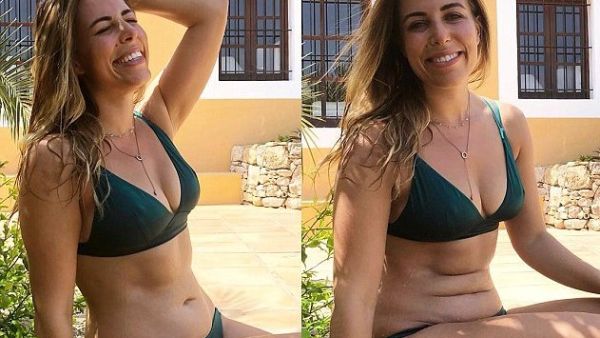 Sydney nutritionist Lyndi Cohen has revealed how easy it is to create a deceptive before-and-after photograph by taking two different snaps just seconds apart (Instagram)