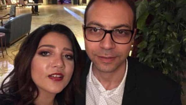 Amal Fathy and her husband Mohamed Lotfy, who was banned from the courthouse during her sentencing. (IAPL)