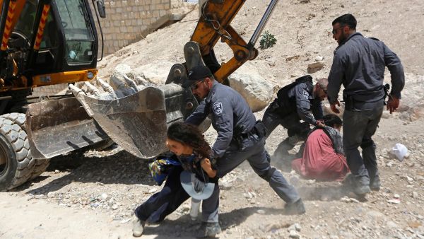Israel says West Bank village Khan al-Ahmar was built without a permit and plans to demolish it (Twitter)