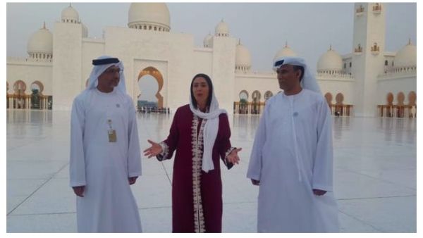 Miri Regev during her visit to the Abu Dhabi grand mosque in UAE on October 28, 2018. (Socialmedia)