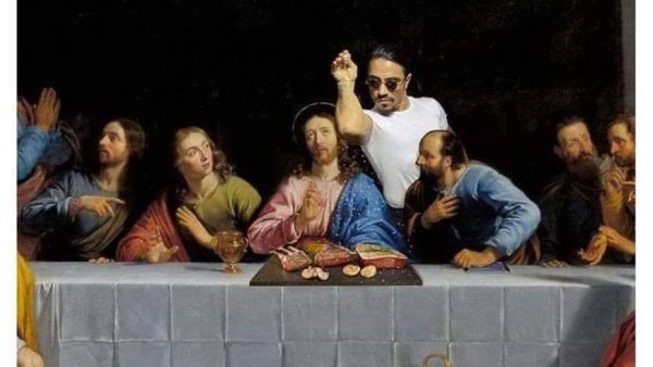 The photoshop version of the Last Supper posted by a Jordanian local news website. (Twitter)