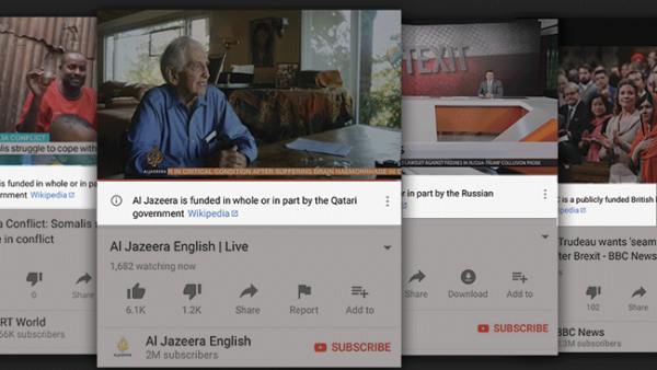 Screenshots from YouTube users for some labels were seen on channels. (Twitter/@rafat)