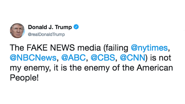 Trump tweeted earlier in February 2018.