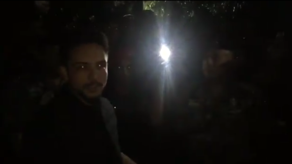 A footage taken from a video shared among social media users saying the Crown Prince was seen in the Fourth Circle protests in Amman. (Social Media)