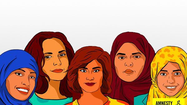 Photo created by Amnesty International shows four of the detained Saudi activists that are currently being tortured in Saudi prisons. (Credit: Amnesty International)
