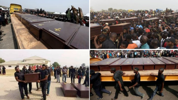 Photos from funeral of the 280 Christians that have been murdered for their faith in the past few weeks in Nigeria. (Twitter)