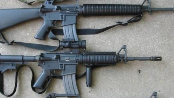 M16 assault rifles similar to the ones confiscated in Palestine. (Shutterstock)
