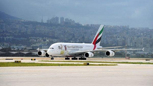 The Emirates A380 touched down in Beirut.