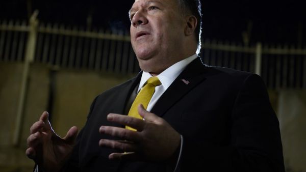 US secretary of State Mike Pompeo speaks to the press at the US Embassy compound in the Iraqi capital Baghdad. (AFP/File)
