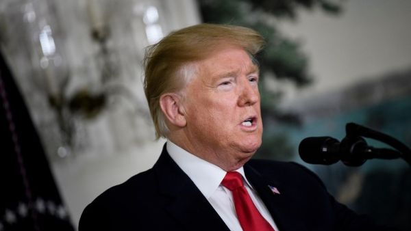 US President Donald Trump makes a statement about immigration and the border wall from the diplomatic reception room of the White House January 19, 2019. (AFP/File)