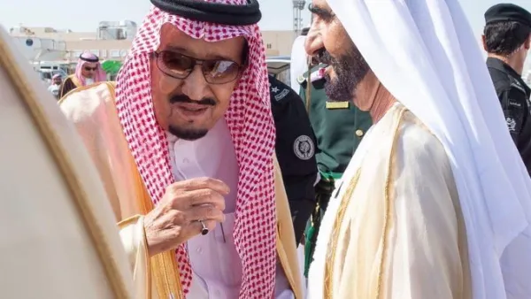 Saudi King Salman Greets Mohammed bin Rashid Al Maktoum, UAE Vice-President and Dubai Ruler. (Twitter)