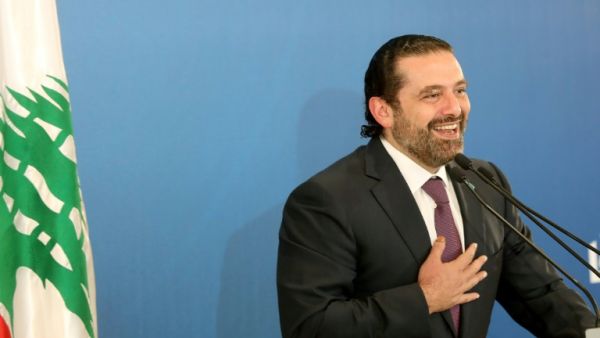 Lebanese Prime Minister Saad Hariri addresses journalists during a press conference in Beirut on May 7, 2018. (AFP/File)