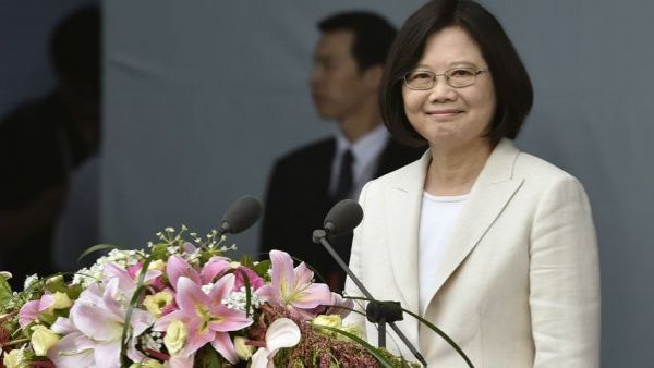 Taiwan's new President Tsai Ing-wen is sworn in at her inauguration ceremony. (AFP)