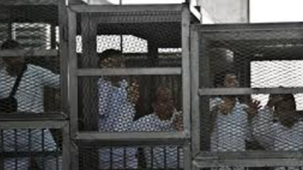 Muslim Brotherhood members await trial. (AFP/Khaled Desouki) Muslim Brotherhood members await trial. (AFP/Khaled Desouki)