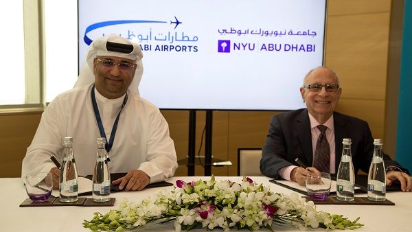 The agreement was signed by Abdul Majeed Al Khoori, Acting Chief Executive Officer of Abu Dhabi Airports and NYU Abu Dhabi Vice Chancellor Al Bloom. The agreement was signed by Abdul Majeed Al Khoori, Acting Chief Executive Officer of Abu Dhabi Airports and NYU Abu Dhabi Vice Chancellor Al Bloom.