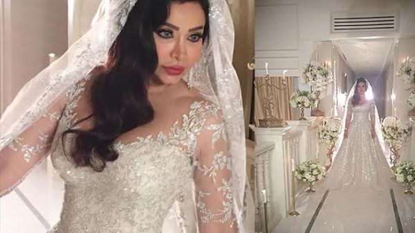 صور لجين عمران بفستان الزفاف من تصميم رامي العلي