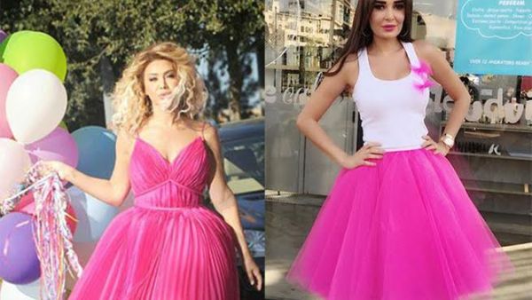 أجمل فساتين النجمات باللون الوردي