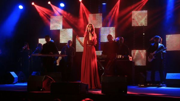 Nancy Ajram rockin' the Mazagan stage. (Facebook)