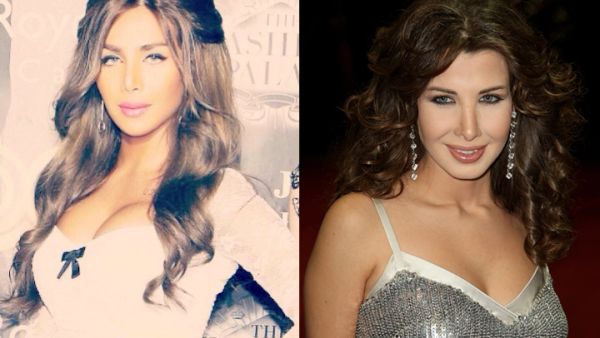 Hisham has had a lot of surgical work done to look like his idol Nancy Ajram. (Image: Albawaba edit)