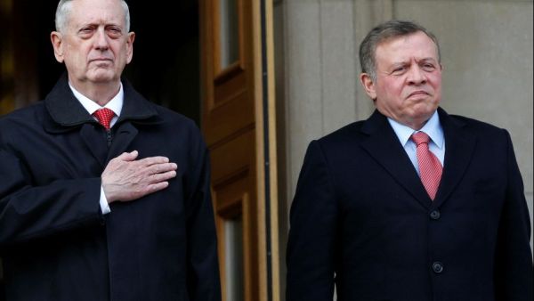 Also on Monday, King Abdullah held two separate meetings with US Secretary of Defence James Mattis and Secretary of Homeland Security John F. Kelly over strategic relations between both countries and ways to develop them at all levels. (Twitter)
