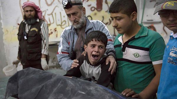 Results of an airstrike on an MSF hospital in Aleppo. (AFP/File)