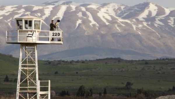 Watchtower: A UN peacekeeper on an observation tower on the Golan Heights. (AFP/Jack Guez)