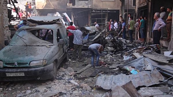 Air strikes on a market in the rebel-held northwestern city of Idlib. (AFP/File)
