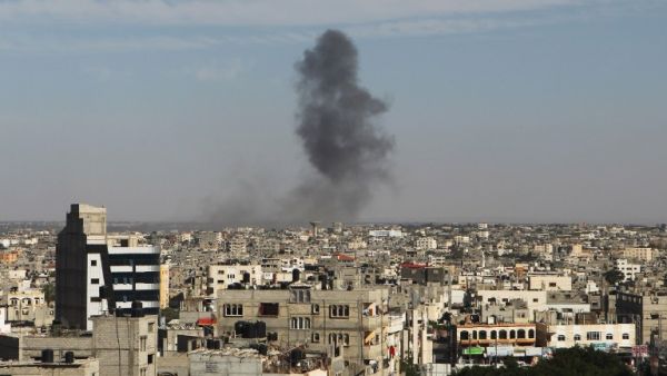 Smoke rises following an Israeli air strike in Rafah, in the southern Gaza Strip. (AFP/File)