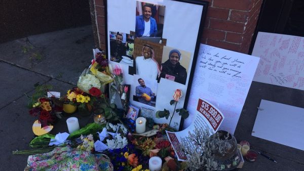 Memorial for Hussain Saeed Alnahdi at University of Wisconsin Stout. (AFP/File)