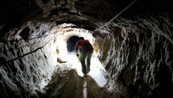 Gaza tunnel, 2014. (AFP)