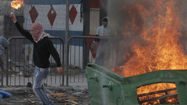 Molotov cocktail during clashes with Israeli security forces (AFP/File Photo)