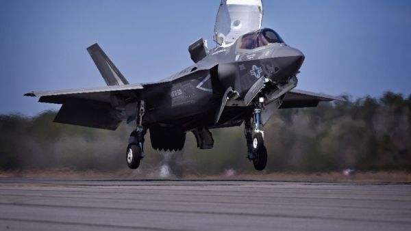 The Marines' F-35B, pictured, is capable of conducting short takeoffs and vertical landings. (AFP /JEFF J MITCHELL)