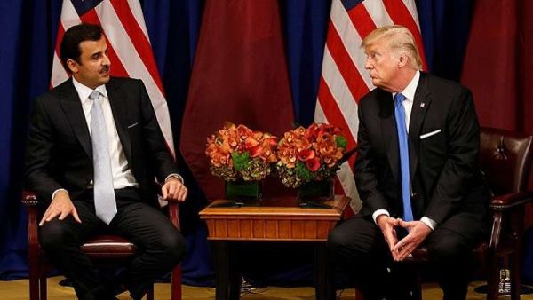 أمير قطر الشيخ تميم بن حمد آل ثاني والرئيس الأمريكي دونالد ترامب