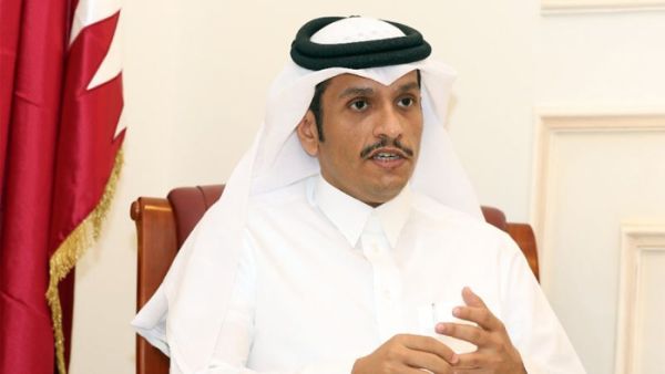 Qatari Foreign Minister Sheikh Mohammed bin Abdulrahman Al-Thani with ICG president Robert Malley. (AFP/ File Photo)