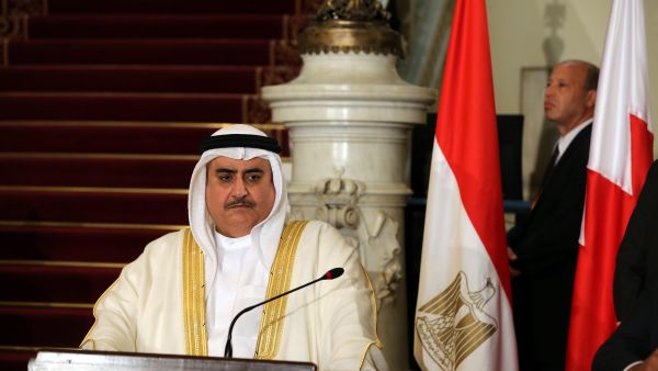 Bahrain's Foreign Minister at a previous meeting of the four states in Egypt (AFP)