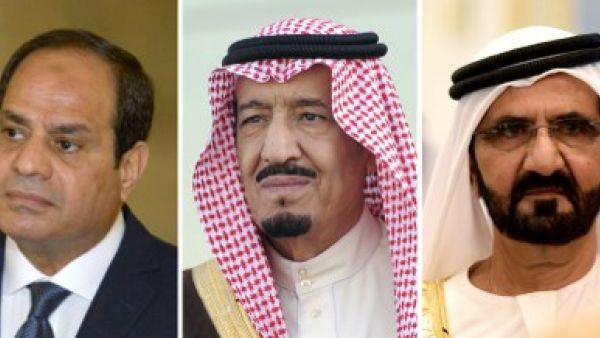 From left to right: Egyptian President Abdel Fattah al-Sisi; Saudi King Salman; Prime Minister of the United Arab Emirates (UAE) and ruler of Dubai, Sheikh Mohammed bin Rashid al-Maktoum (Khaled DESOUKI, Fayez Nureldine, Mandel NGAN, Lucas JACKSON/AFP)