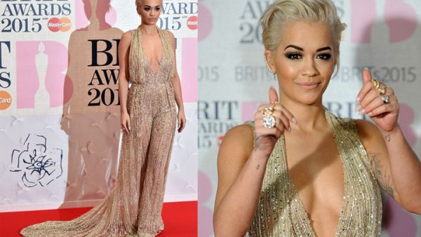 Rita's couture creation by Zuhair Murad is out of this world. (Image: AFP)
