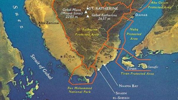 Tiran and Sanafir are two islands with a combined area of 113 square kilometres.  (Shasha)