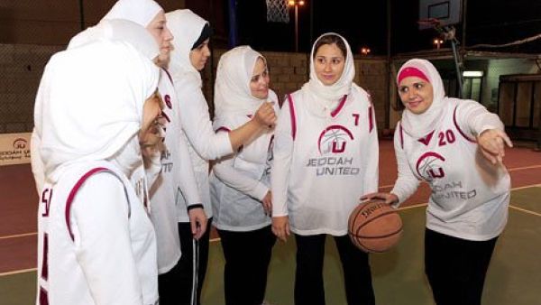 Members of the 2009 Saudi women's basketball team Jeddah United. (AFP/Omar Salem)