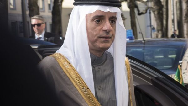 Saudi Arabian Foreign Minister Adel bin Ahmed Al-Jubeir arrives at the Bayerischer Hof hotel to participate at the 52nd Munich Security Conference (MSC) in Munich, southern Germany, on February 12, 2016. (AFP/Thomas Kienzle)