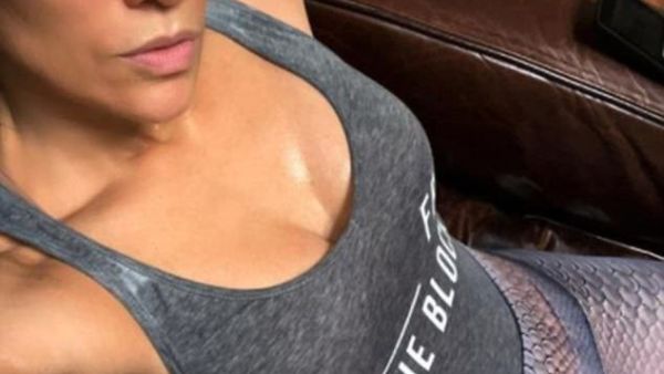 Working up a sweat: Jennifer Lopez hit the gym on Friday ahead of her Las Vegas show (Instagram)