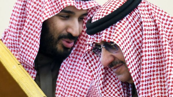 This photo taken on December 9, 2015 shows Saudi Defence Minister Mohamed bin Salman (L) talking with Crown Prince and Interior Minister Mohammed bin Nayef during the 136th Gulf Cooperation Council (GCC) summit in Riyadh. (Fayez Nureldine/AFP)
